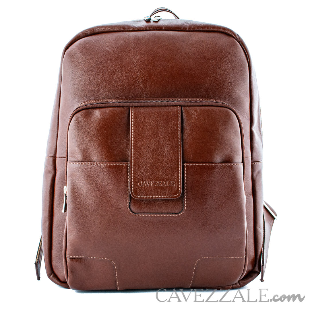 Mochila de Couro Masculina La Fenice Pinhão 099657