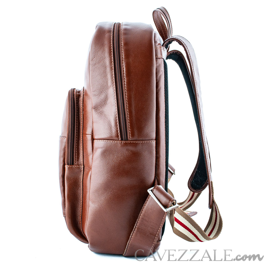 Mochila de Couro Masculina La Fenice Pinhão 099657