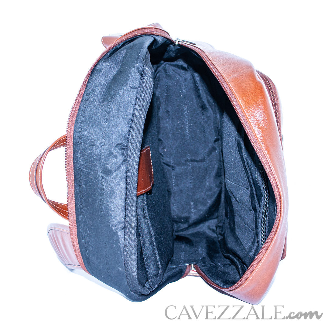 Mochila de Couro Masculina La Fenice Pinhão 099657