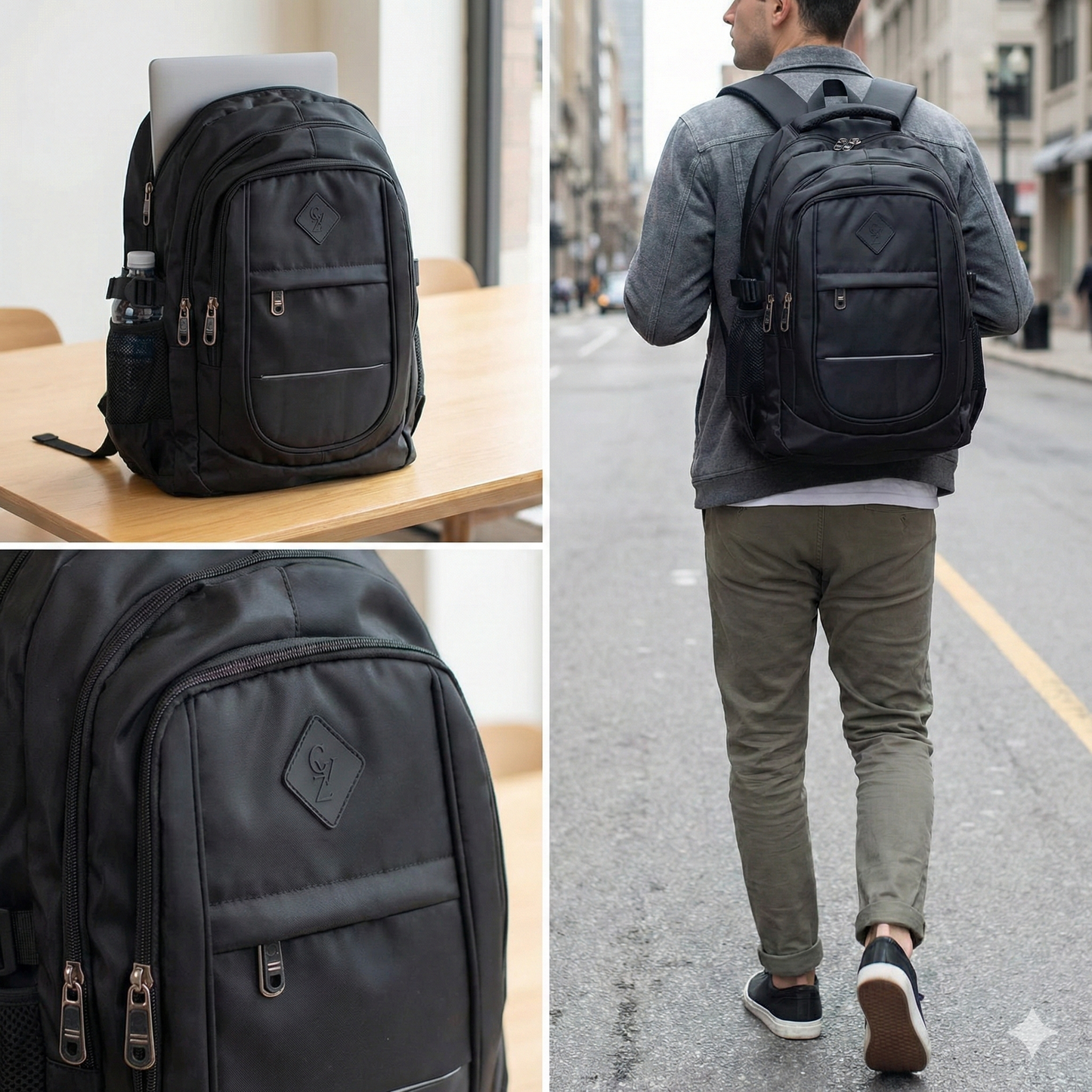 Mochila de Poliéster La Fenice Preto 105511